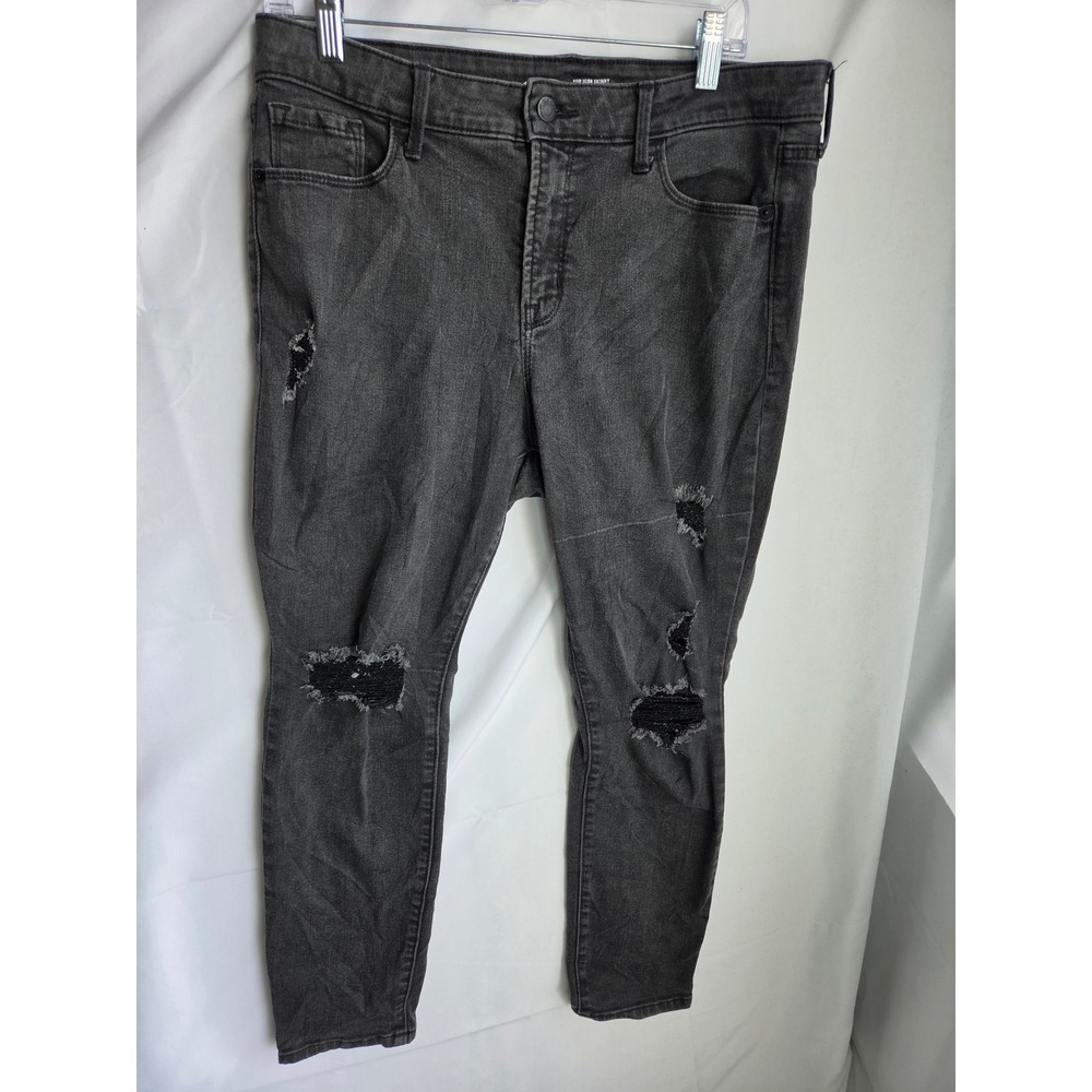 Old Navy Pop Icon Skinny Jeans Womens  Gray Dark Wash Skinny High Rise